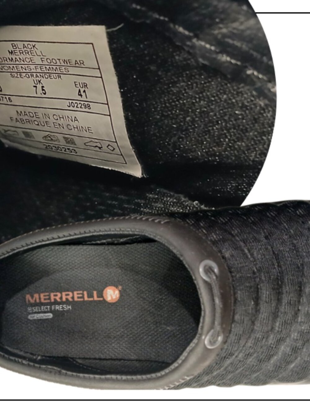 Merrell Black Quilted Slip-On Athletic Shoes - Picture 5 of 6